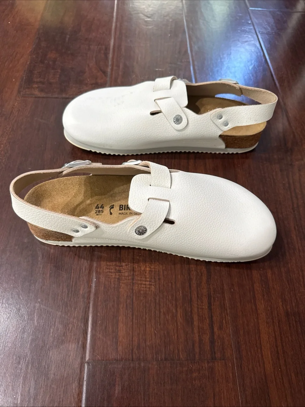 Birkenstock Tokio White Leather Buckle Adjustable Strap Men size 11 Euro 44